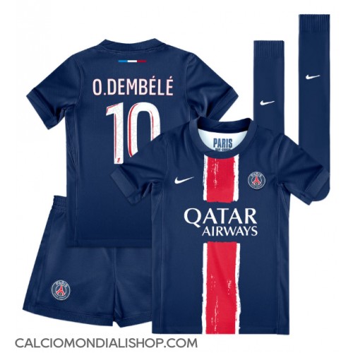 Maglie da calcio Paris Saint-Germain Ousmane Dembele #10 Prima Maglia Bambino 2024-25 Manica Corta (+ Pantaloni corti)